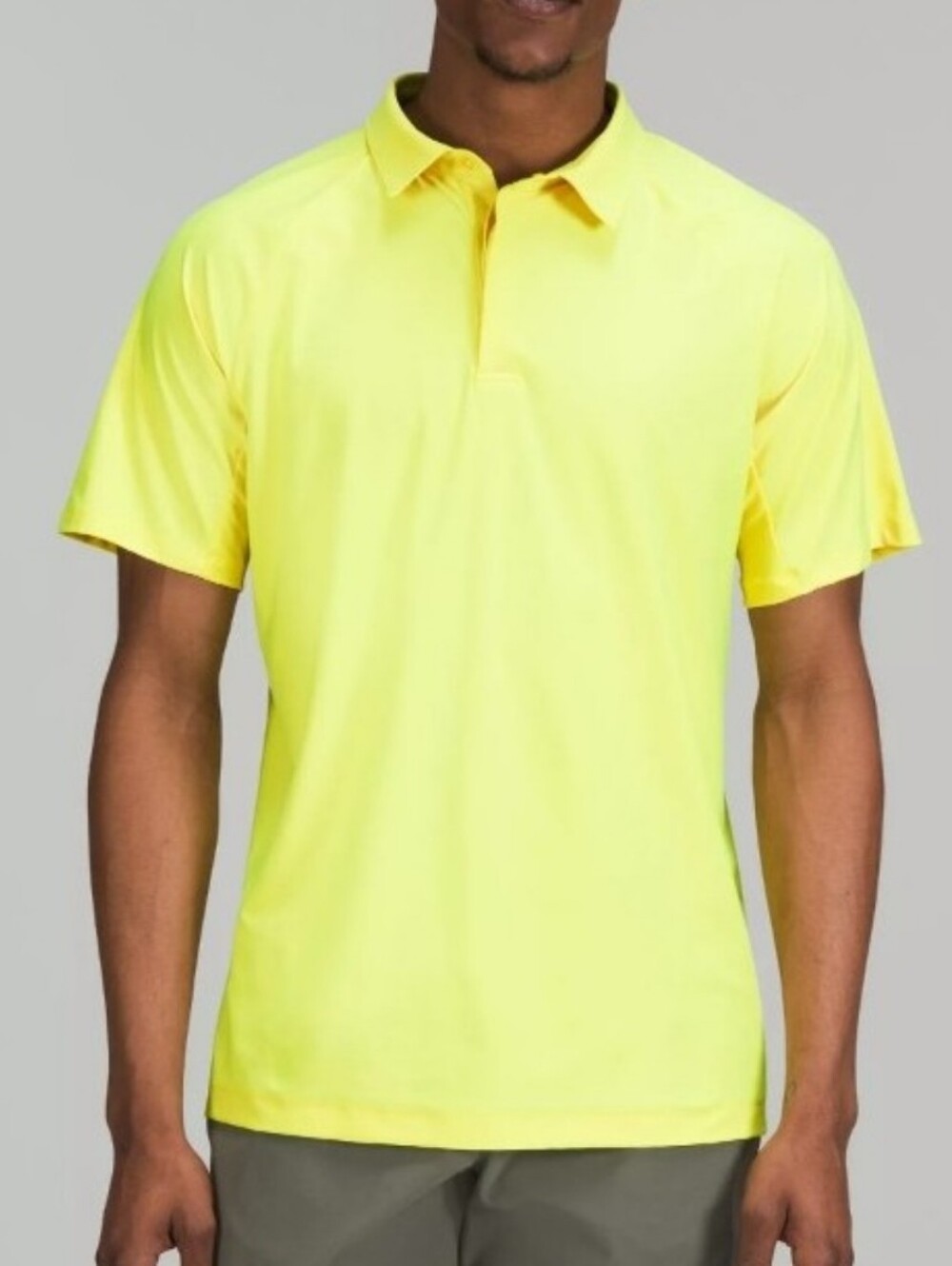 New Lululemon Men's Lightweight Neon Yellow Golf Polo Shirt Medium